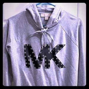 Michael Kors grey with black stud logo hoodie